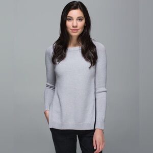 Lululemon Yin To You Sweater - Heathered Light Grey - Size 6
